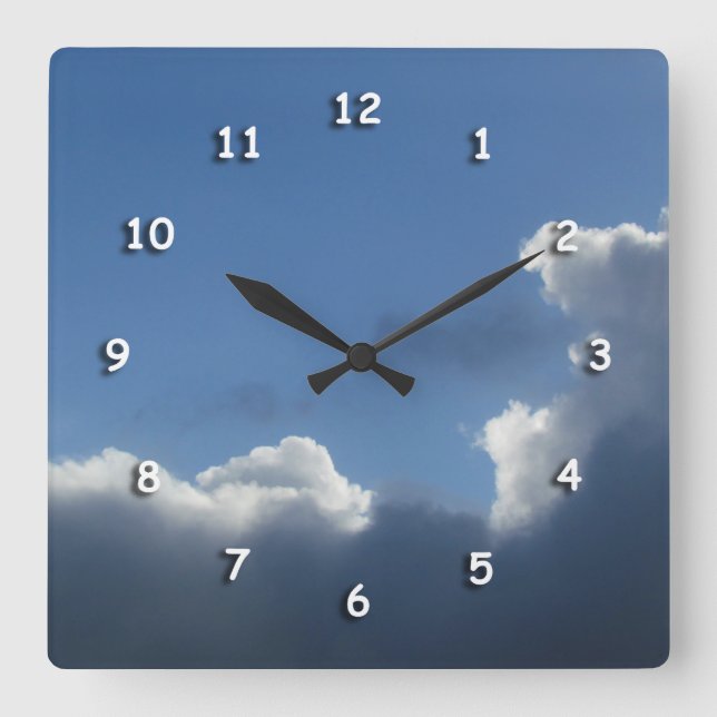 Horloge - Nuages avec revêtement argenté (Recto)