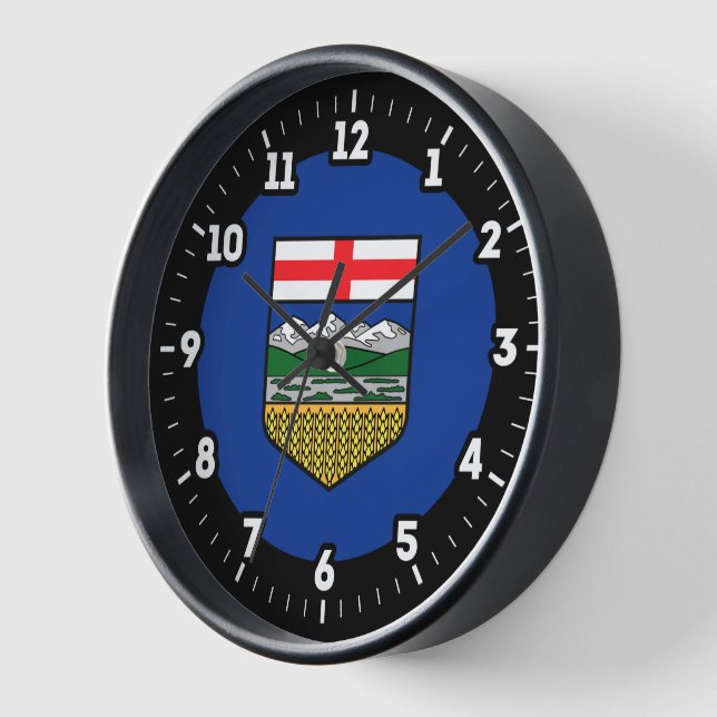 Horloge Numéro graphique du drapeau de l'Alberta (Angle)