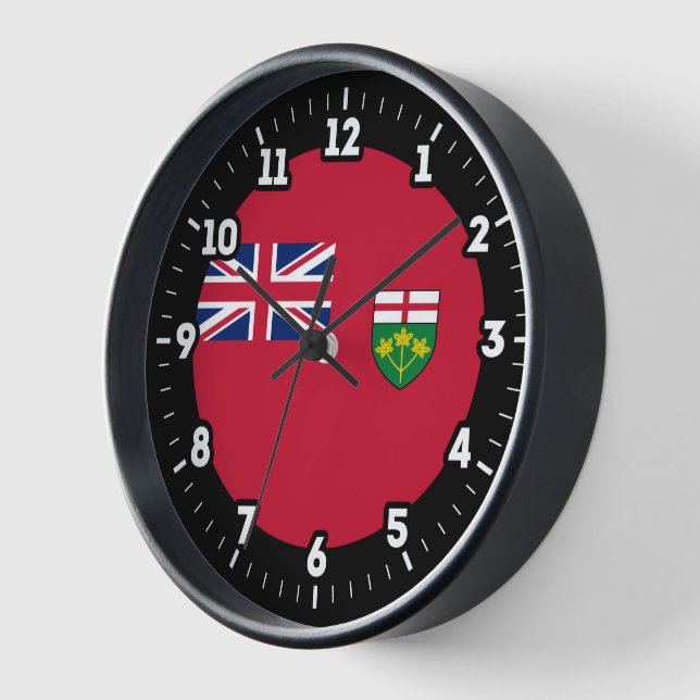 Horloge Numéro graphique du drapeau de l'Ontario (Angle)