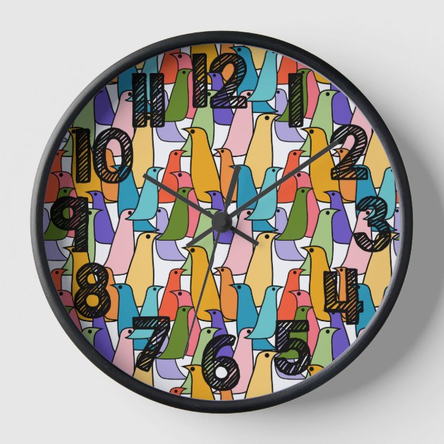 Horloge Oiseaux colorés (Recto)