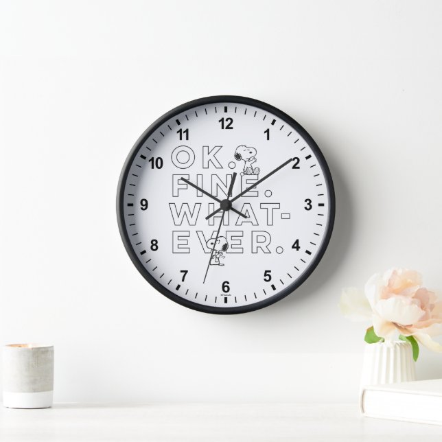 Horloge "Ok. Bien. Peu importe." - Snoopy (Maison)