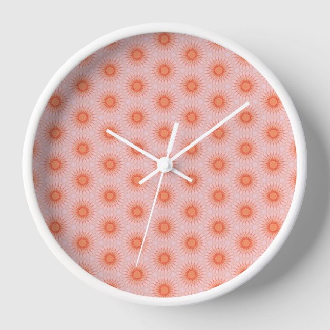 Horloge Orange brillant et rose pâle (Recto)