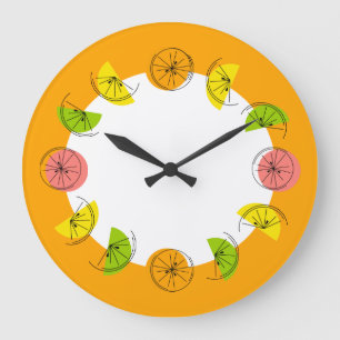 Horloge orange Citrus Circle rond