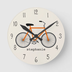 Horloge orange de bicyclette