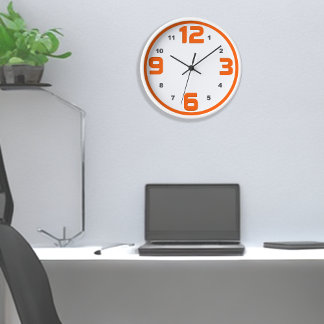 Horloge Orange teinte Gras Trimestre Numéros