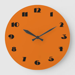 Horloge orangée et noire moderne