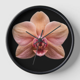 Horloge Orchidée sur fond noir