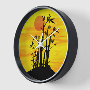 Horloge Oriental Bamboo Sunset