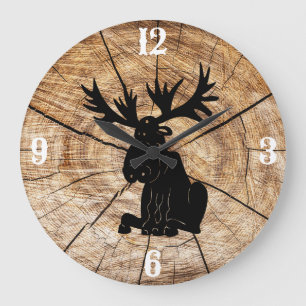 Horloge orignale avec Arrière - plan en bois