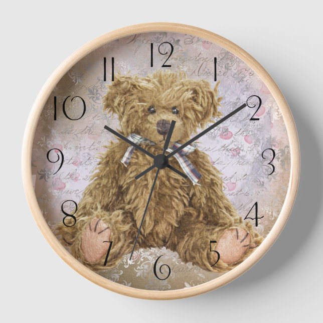 Horloge Ours en peluche vintage (Recto)