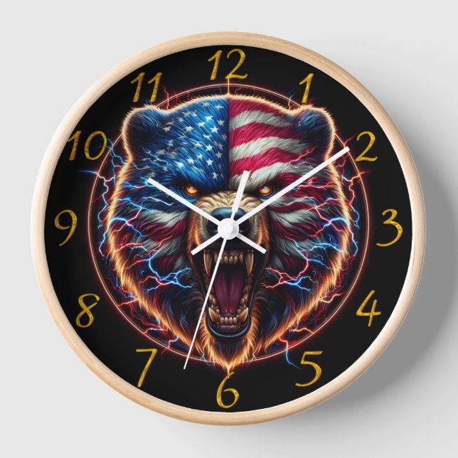 Horloge Ours patriotique (Recto)