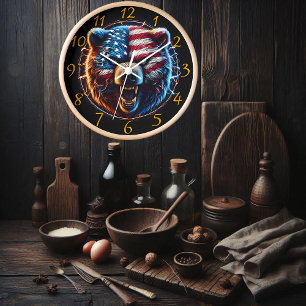 Horloge Ours patriotique : Symbole de l'Amérique
