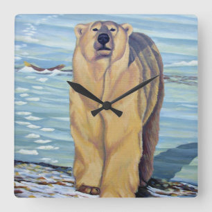 Horloge Ours Polaire Ours Ours Art Mur Horloges Dé