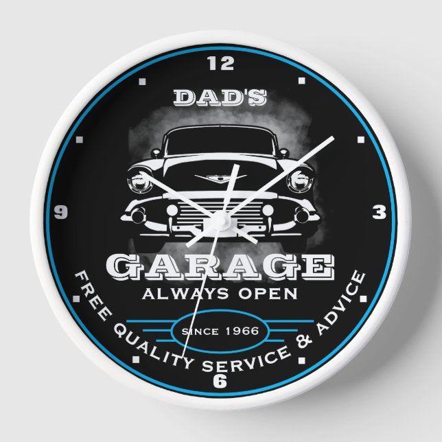 Horloge Papa's Garage ou n'importe quel nom Toujours ouvri (Recto)