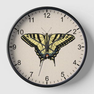 Horloge Papillon à queue jaune sud-ouest encadré