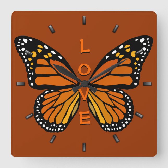 Horloge papillon Bouteille Mur Horloge Monarque Ca (Recto)