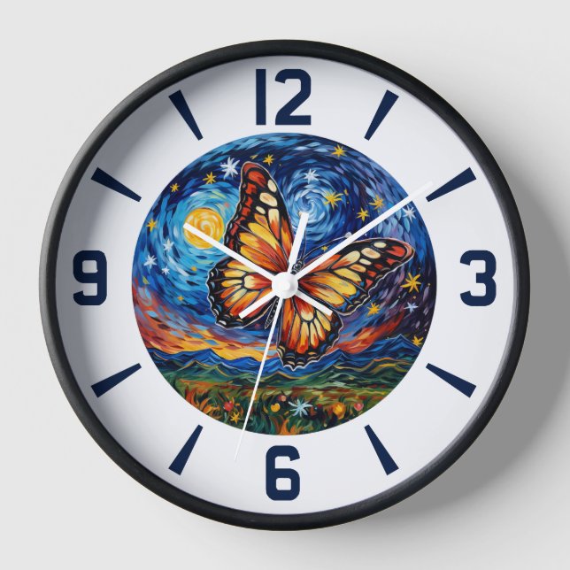 Horloge Papillon peint étoile ciel étoilé Élégantes femmes (Recto)