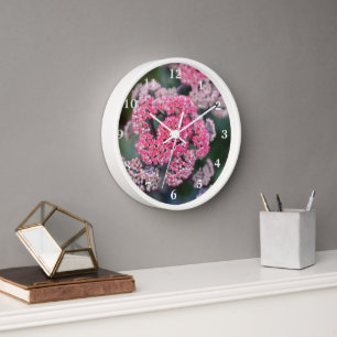 Horloge Papillon rose et blanc