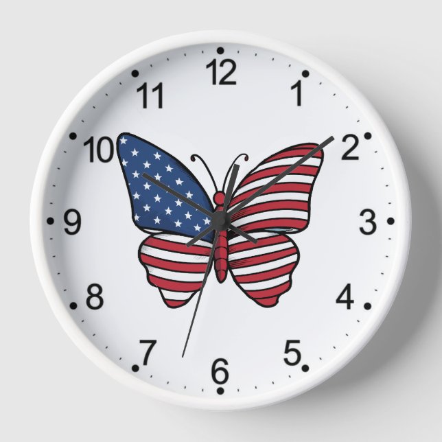 Horloge Papillon USA - Numéro de drapeau 62614 (Recto)