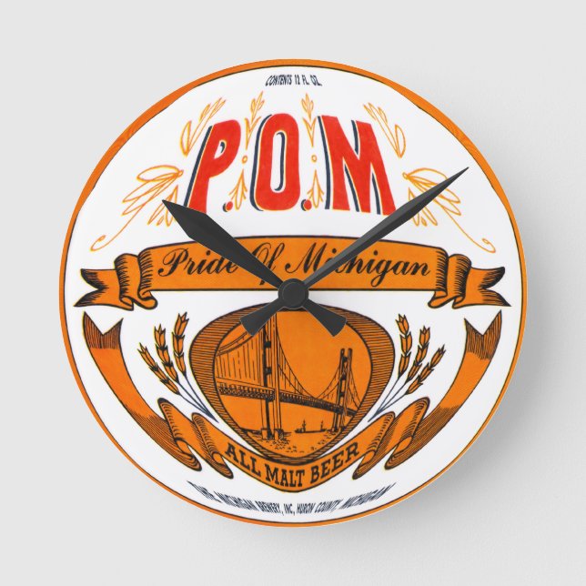 Horloge Parcourue De La Bière De Michigan (Recto)