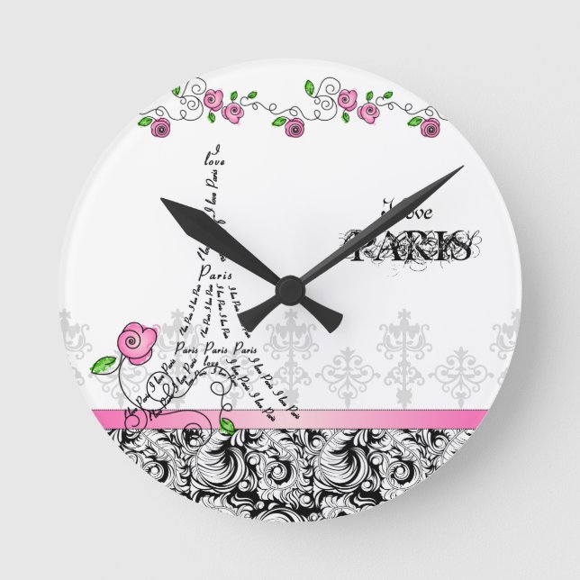 Horloge Parisienne Roses Roses Roses Rose (Recto)