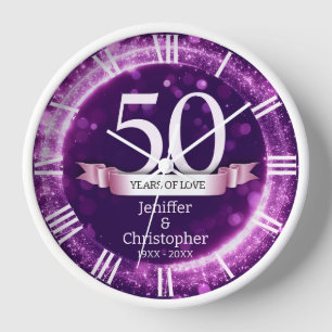 Horloge Parties scintillant violette Modifier l'année Anni