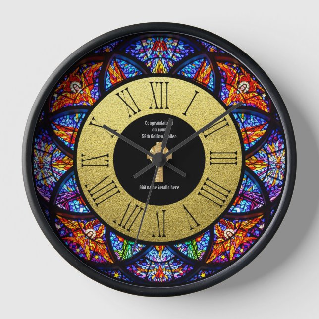 Horloge Pasteur Priest Cabinet Anniversary Stained Glass (Recto)