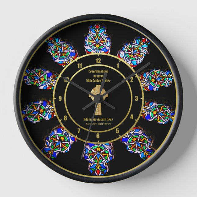 Horloge Pasteur Priest Cabinet Anniversary Stained Glass (Recto)
