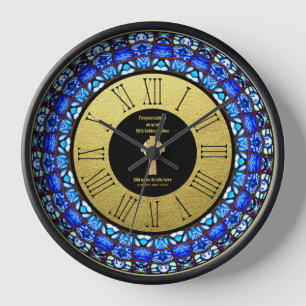 Horloge Pasteur Priest Cabinet Anniversary Stained Glass