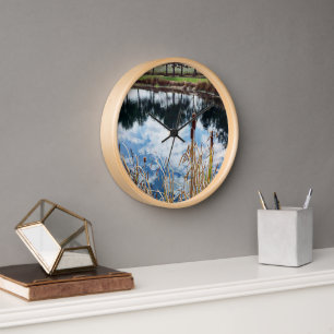 Horloge Paysage d'étang Photographie d'art de la nature  
