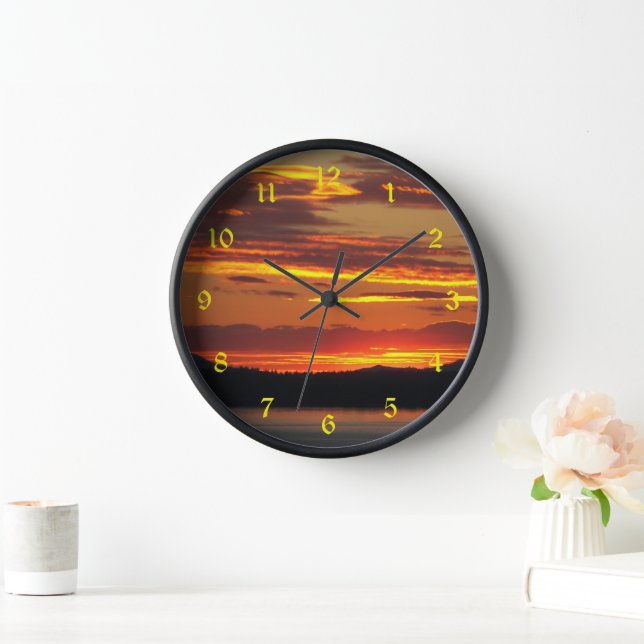 Horloge Paysage Dramatique Orange Sunset (Maison)