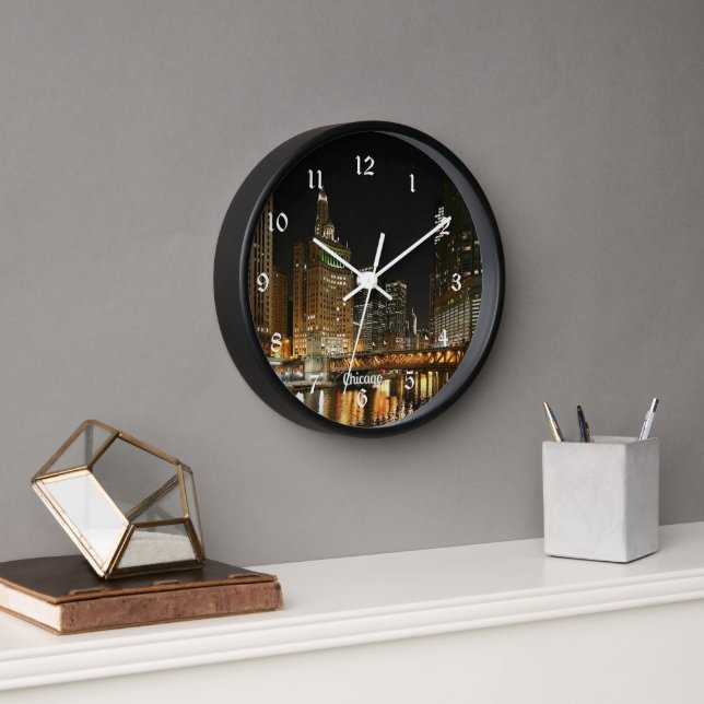 Horloge paysage urbain de Chicago (Bureau)