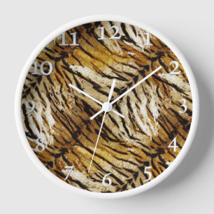 Horloge Peau de tigre, élégant, tigre, rayé, imprimé anima