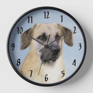 Horloge Peinture Chinook (Oreilles Tombantes) - Art Canin 