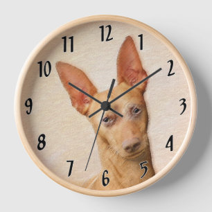 Horloge Peinture Cirneco dell'Etna - Art original de chien