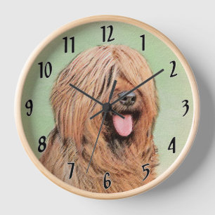 Horloge Peinture de Briard - Jolie illustration originale 