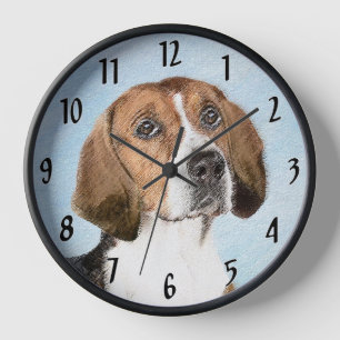 Horloge Peinture de Foxhound Anglais - Jolie œuvre d'art o