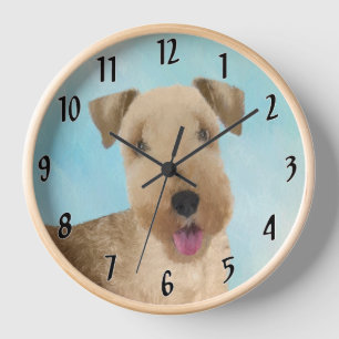 Horloge Peinture de Lakeland Terrier - Art original de chi