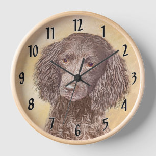 Horloge Peinture de l'Epagneul Américain d'Eau - Art Origi