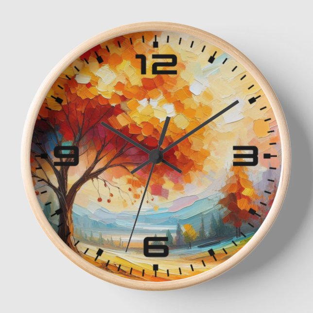 Horloge Peinture de paysage avec des couleurs vives (Recto)