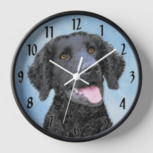 Horloge Peinture de Retriever à Poil Frisé - Art Canin Ori