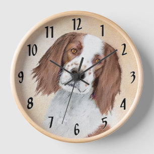 Horloge Peinture de Setter Rouge et Blanc Irlandais - Œuvr