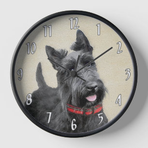 Horloge Peinture écossaise Terrier - Cute Original Chien A