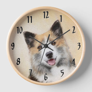Horloge Peinture islandaise pour chien de mer - Art origin