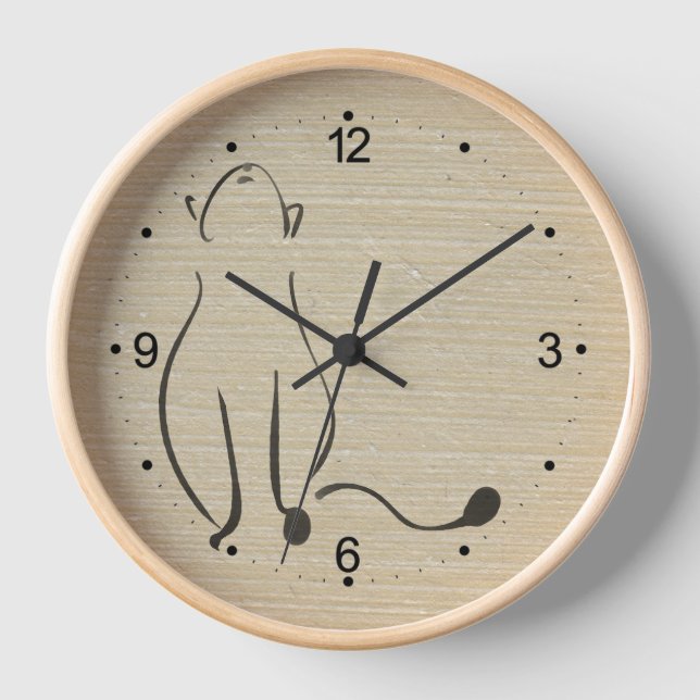 Horloge Peinture originale Chat vietnamien Année Anniversa (Recto)