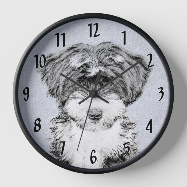Horloge Peinture tibétaine de Terrier - Cute Original Dog  (Recto)