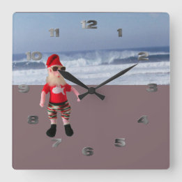 Horloge - Père Noël à la plage