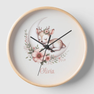 Horloge Personalized Baby Girl Deer 