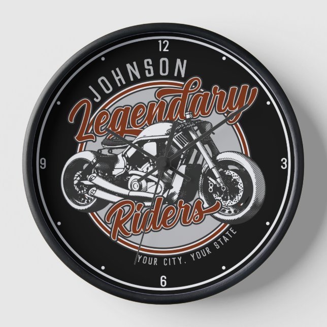 Horloge Personalized Motorcycle Legendary Rider Biker (Recto)