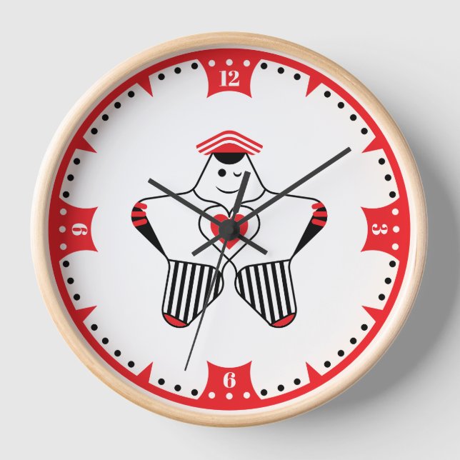Horloge Personnage Étoile Joyeuse Avec Cœur (Recto)